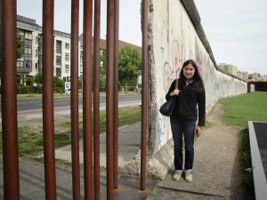 jackie at Berlin Wall